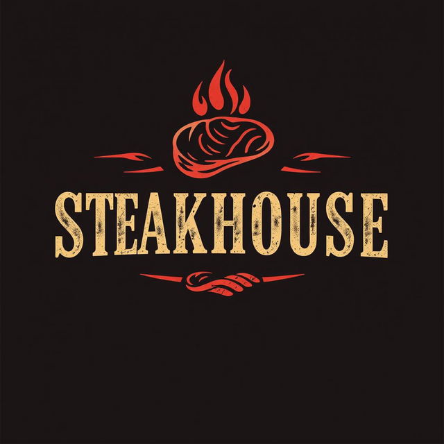 A sophisticated and modern logo design for a restaurant named 'Steakhouse'