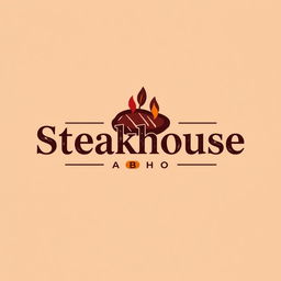A sophisticated and modern logo design for a restaurant named 'Steakhouse'