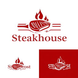 A sophisticated and modern logo design for a restaurant named 'Steakhouse'