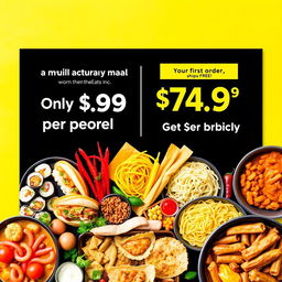 A vibrant and eye-catching poster ad for FreshEats Inc