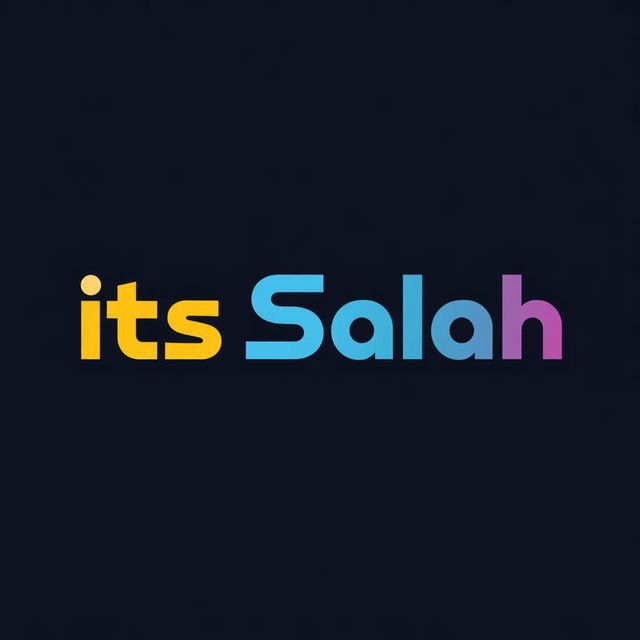 A logo design featuring the words "Its Salah" creatively arranged based on the shapes of the letters themselves