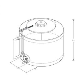 Detailed illustration of an industrial anaerobic digestion chamber for wastewater treatment, designed in a DIY style