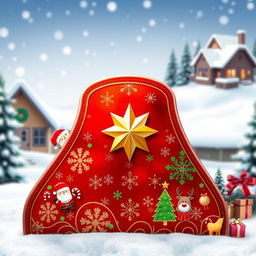A beautifully decorated Christmas folder, featuring vibrant Christmas colors such as red, green, and gold