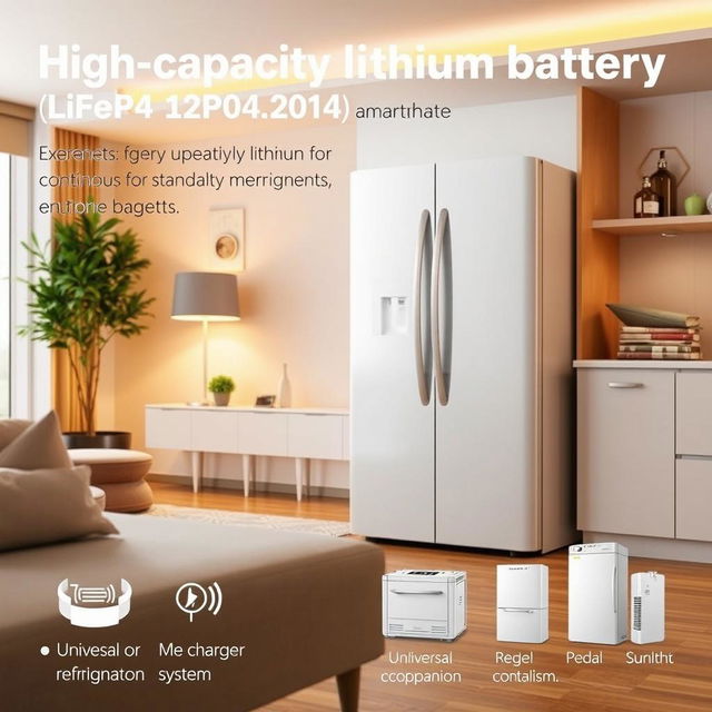 A high-capacity lithium battery (LiFePO4) with a modern design that seamlessly integrates into home aesthetics