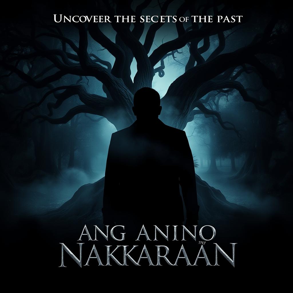 A movie poster for 'Ang Anino ng Nakaraan', featuring a mysterious and haunting atmosphere