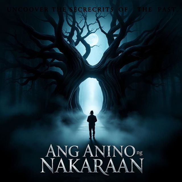 A movie poster for 'Ang Anino ng Nakaraan', featuring a mysterious and haunting atmosphere