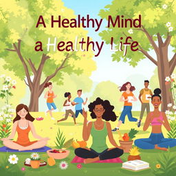 An inspiring and vibrant scene depicting the concept 'A Healthy Mind Fuels a Healthy Life'