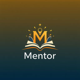 A sleek and modern logo design for a brand called 'Mentor'