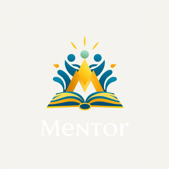 A sleek and modern logo design for a brand called 'Mentor'