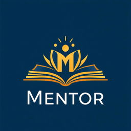 A sleek and modern logo design for a brand called 'Mentor'