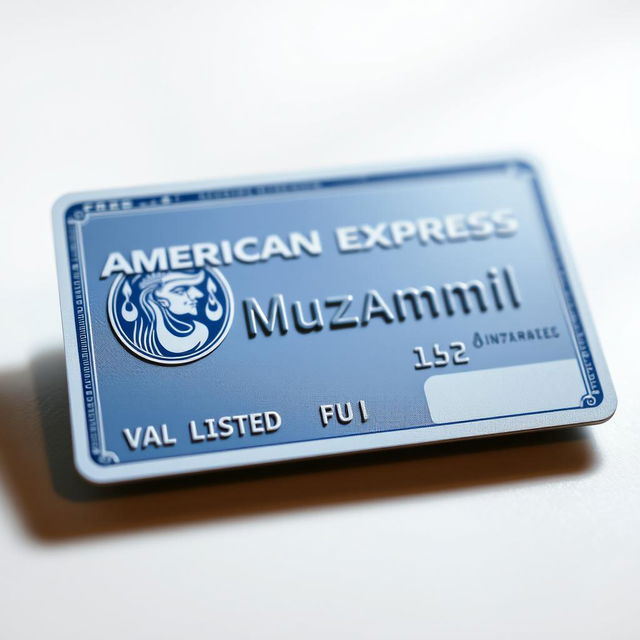 An American Express credit card featuring the name 'Muzammil'