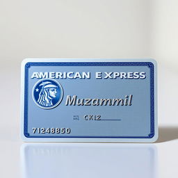 An American Express credit card featuring the name 'Muzammil'
