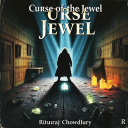 A 1990s-style horror novel book cover titled 'Curse of the Jewel' by 'Rituraj Chowdhury
