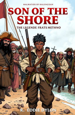 A dynamic manga cover featuring an 18-year-old boy with black skin, who is of half English and half Malagasy descent