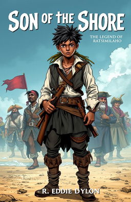 A dynamic manga cover featuring an 18-year-old boy with black skin, who is of half English and half Malagasy descent