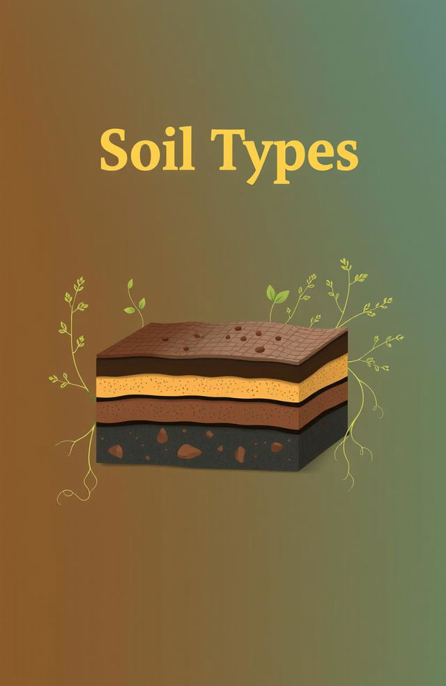 A visually appealing cover page design for a report on soil types