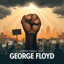 A poignant and respectful tribute to George Floyd, portraying an abstract representation of unity and justice