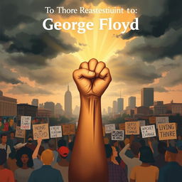 A poignant and respectful tribute to George Floyd, portraying an abstract representation of unity and justice