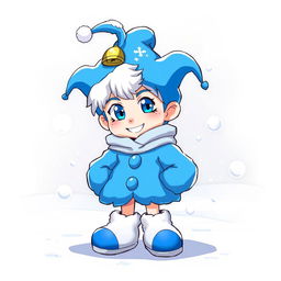 An illustration of Jack Frost from Persona, characterized by his iconic blue and white design