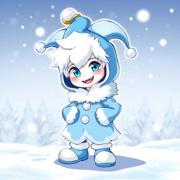 An illustration of Jack Frost from Persona, characterized by his iconic blue and white design