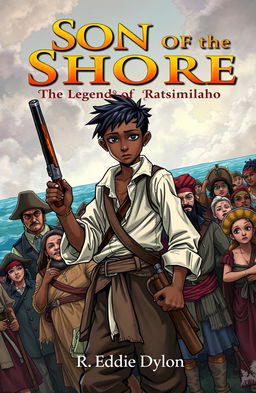 A manga cover featuring a young 18-year-old boy with black skin, who is half English and half Malagasy