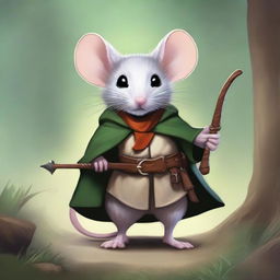 A high-quality digital art piece depicting a mouse character from a Dungeons & Dragons game