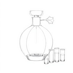 A detailed pencil sketch illustrating a unique perfume bottle design shaped like a pomegranate