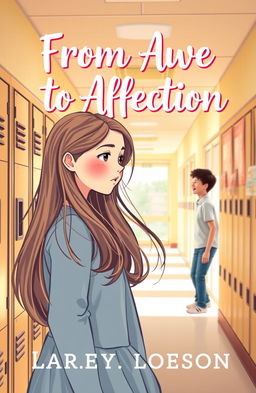 A charming book cover designed for a young adult romance story titled "From Awe to Affection"