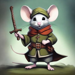 A high-quality digital art piece depicting a mouse character from a Dungeons & Dragons game