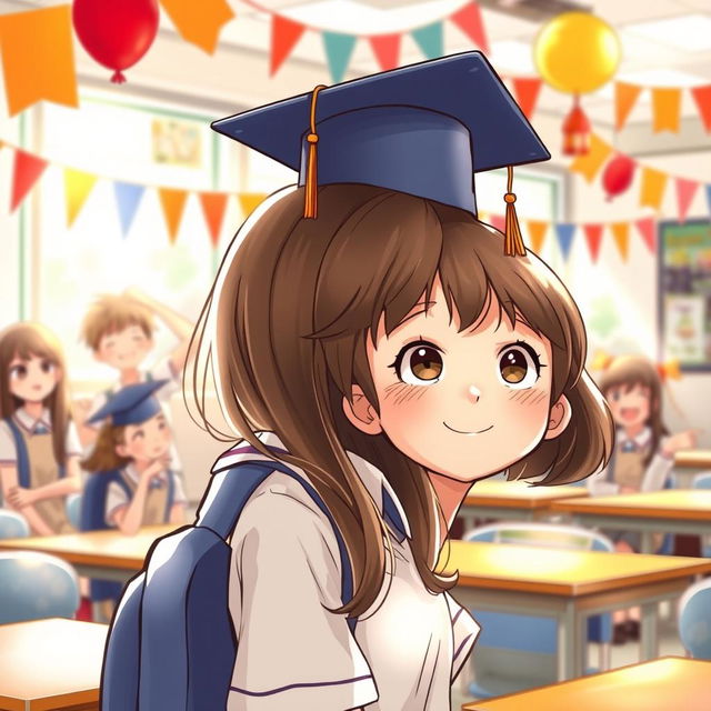 A book cover illustration depicting a heartwarming scene where a young girl gazes affectionately at her classmate, highlighting the theme of admiration blossoming into love