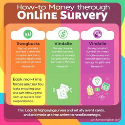 A visually appealing infographic showcasing a guide to making money through online surveys