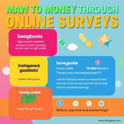 A visually appealing infographic showcasing a guide to making money through online surveys