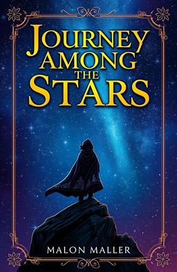 A captivating fantasy book cover featuring a mesmerising night sky filled with twinkling stars