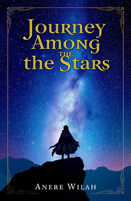 A captivating fantasy book cover featuring a mesmerising night sky filled with twinkling stars