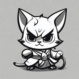 A high-quality digital art image depicting a chibi version of a Tabaxi monk