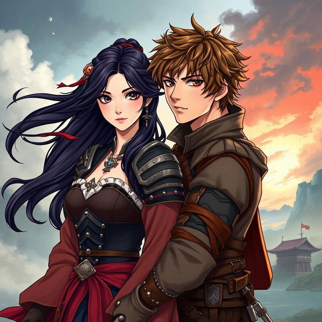 A visually striking illustration of a beautiful couple