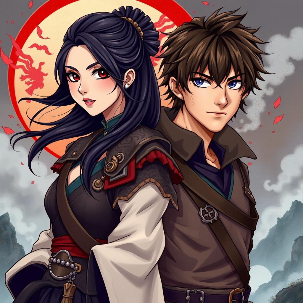 A visually striking illustration of a beautiful couple