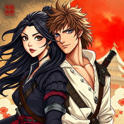 A visually striking illustration of a beautiful couple