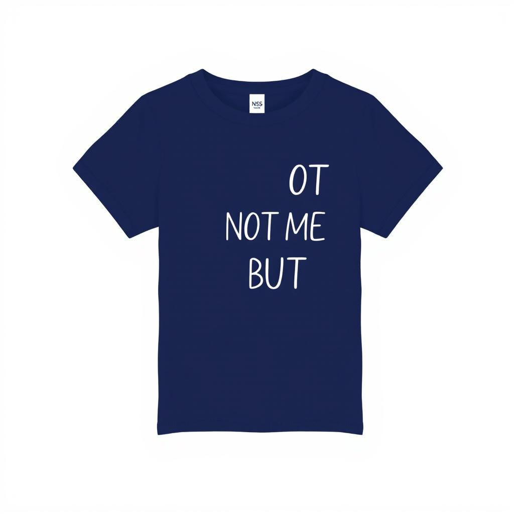 A stylish half-size t-shirt, designed for girls, in a navy blue color