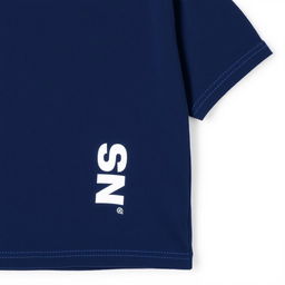 A navy blue half-size t-shirt designed for girls, featuring a prominent NSS logo on the side