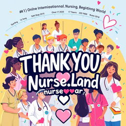 A dynamic and celebratory illustration representing the '#1 Online International Nursing Community in the World'