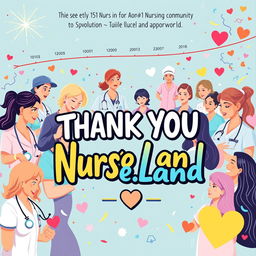 A dynamic and celebratory illustration representing the '#1 Online International Nursing Community in the World'