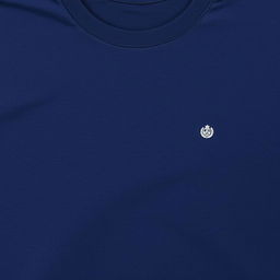 A half-size t-shirt in navy blue color, featuring a small-sized National Service Scheme logo placed on the left side of the front