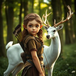 A young girl named Saya with the power to control earth and forests, standing in a magical forest