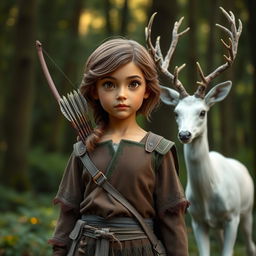 A young girl named Saya with the power to control earth and forests, standing in a magical forest