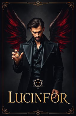 A striking book cover design featuring a modern art background in deep black tones