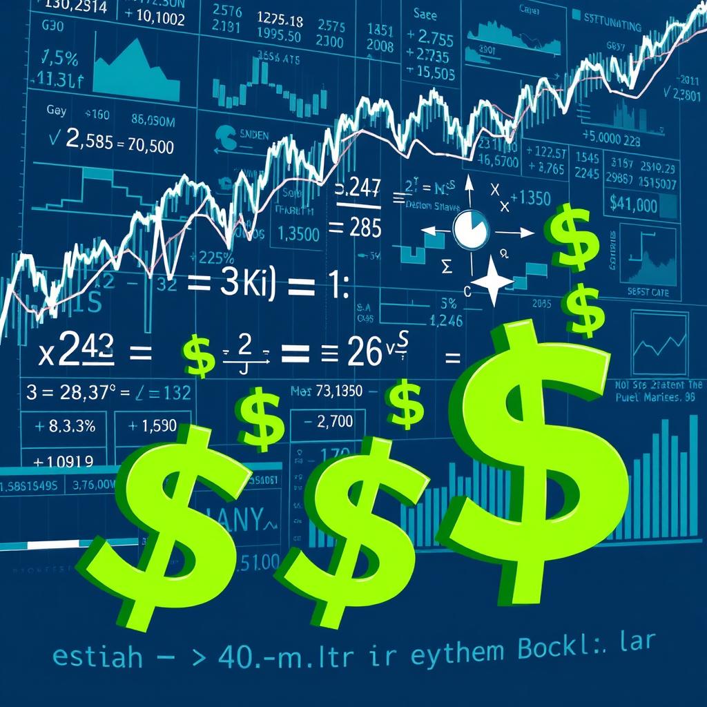 An illustration showcasing mathematical equations transitioning into dollar signs, visually representing the idea that mathematics fuels capitalist economic systems