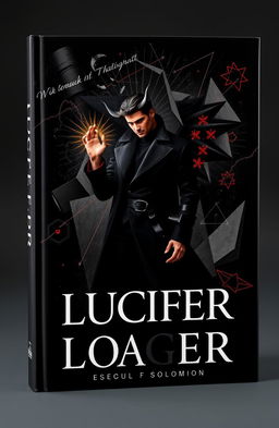 A striking book cover featuring a dark black background infused with abstract modern art elements, portraying a sense of depth and intrigue