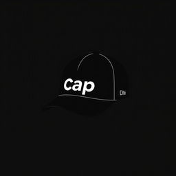 A sleek and modern logo design for a cap company, featuring a black color palette