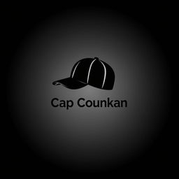 A sleek and modern logo design for a cap company, featuring a black color palette